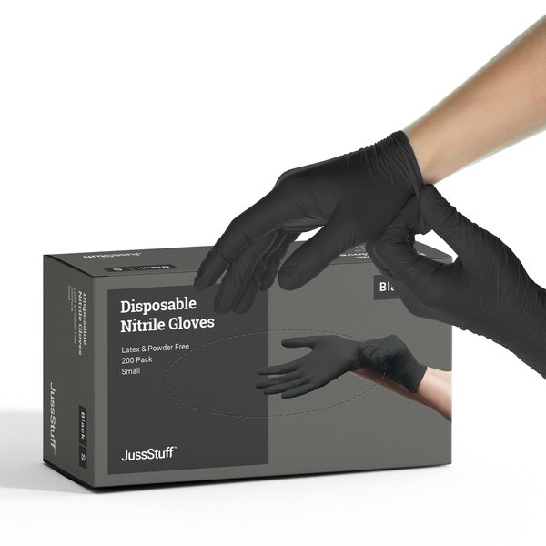 Jussstuff Nitrile Disposable Gloves, Nitrile, S, 50 PK JS-OJN100046